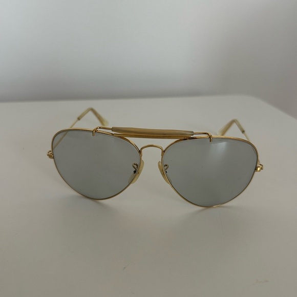 1970’s Vintage B&L Ray-Ban Outdoorsman Gold Aviator 62-14 Sunglasses - Picture 3 of 10
